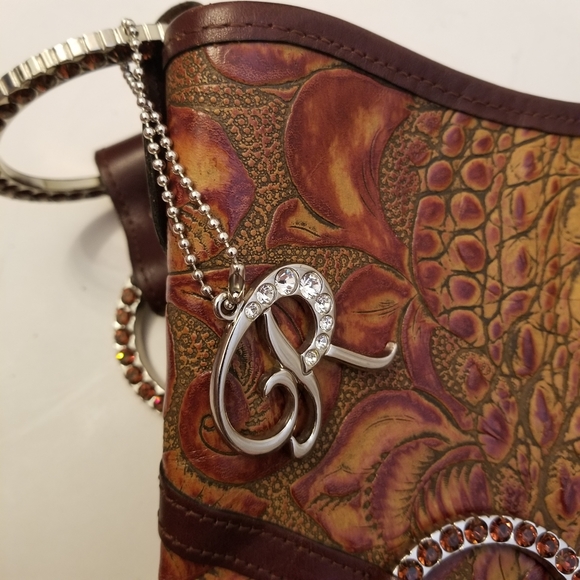 Authentic Raviani Croc Leather Tote Bag Purse Embellished Rhinestones Western - Picture 7 of 12